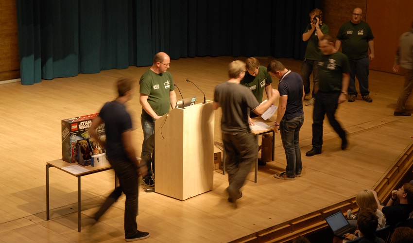 Several people on a stage